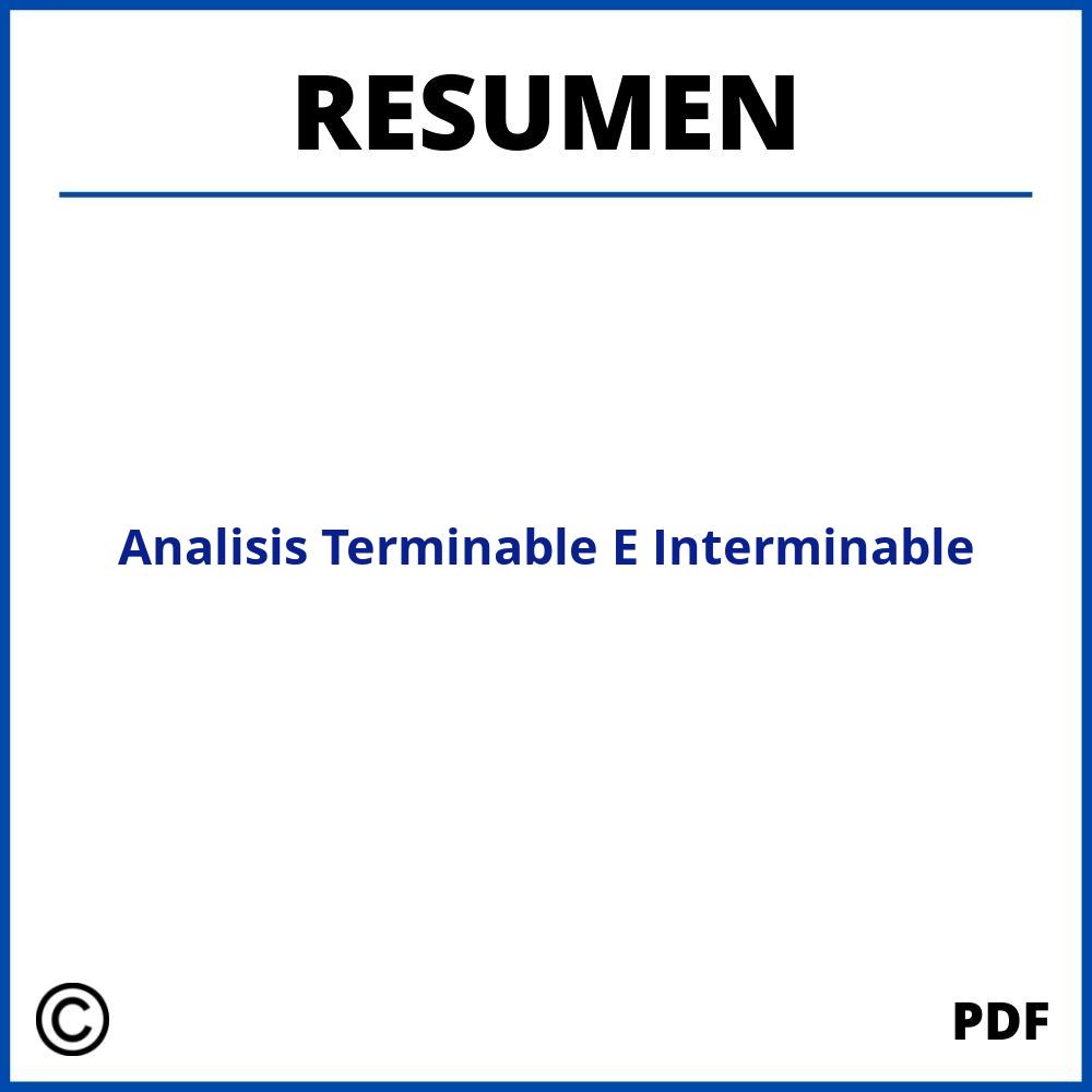 Analisis Terminable E Interminable Resumen