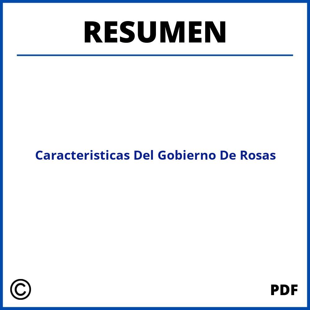Caracteristicas Del Gobierno De Rosas Resumen