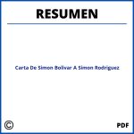 Carta De Simon Bolivar A Simon Rodriguez Resumen