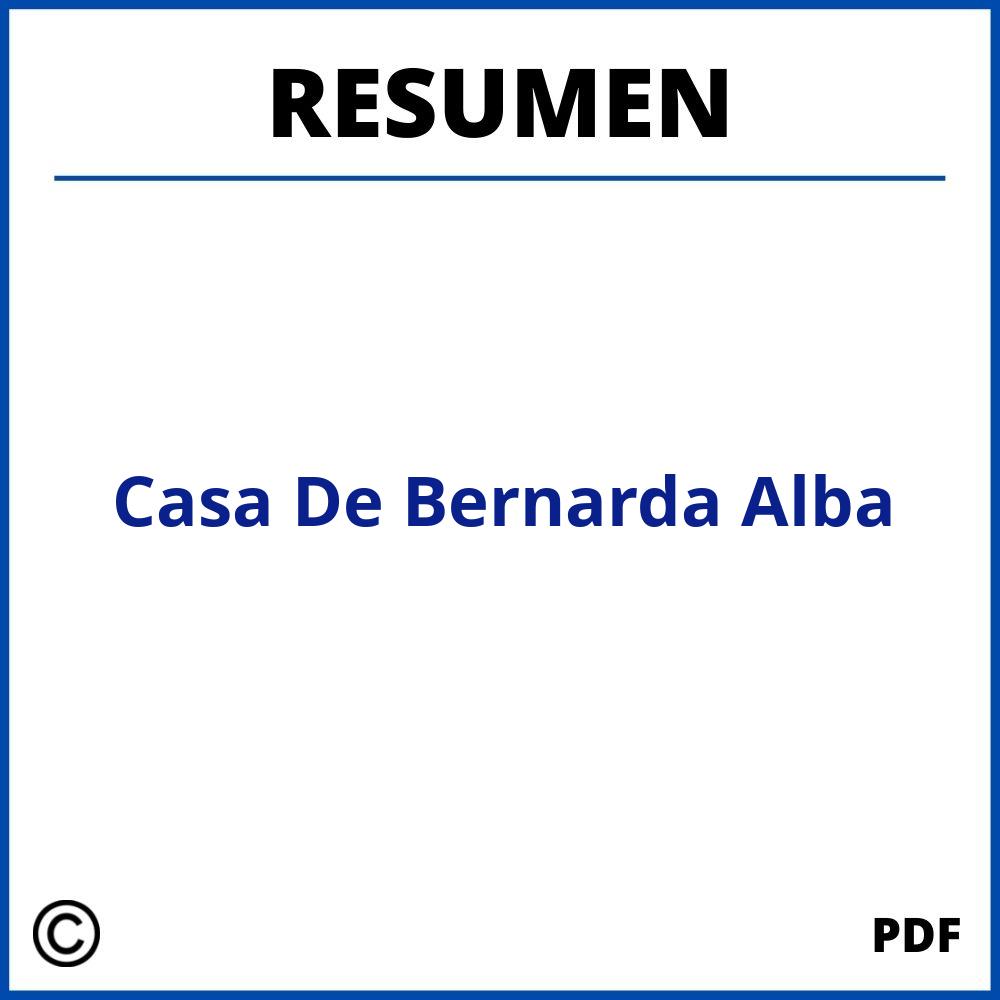 Casa De Bernarda Alba Resumen