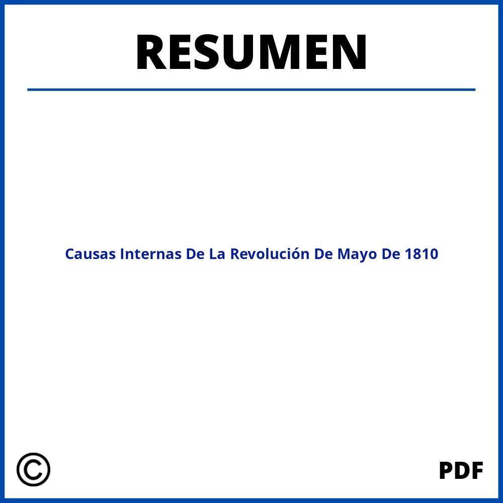 Causas Internas De La Revolución De Mayo De 1810 Resumen
