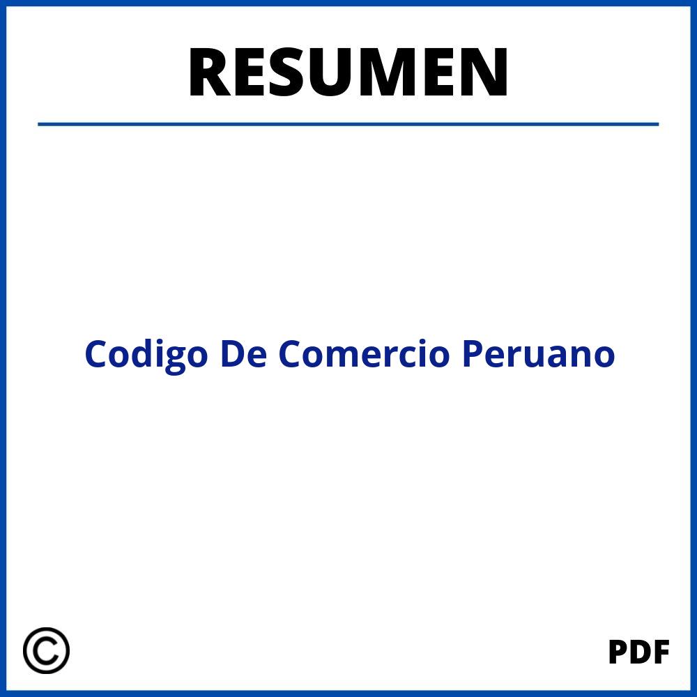 Resumen Del Codigo De Comercio Peruano