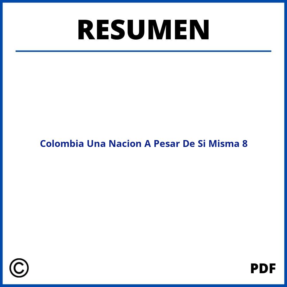 Colombia Una Nacion A Pesar De Si Misma Resumen Capitulo 8