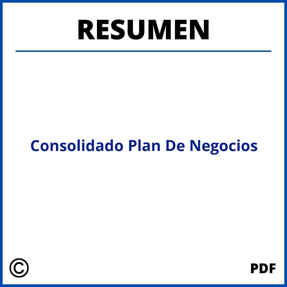 Resumen Consolidado Plan De Negocios
