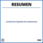 Resumen Constitucion Española Para Oposiciones