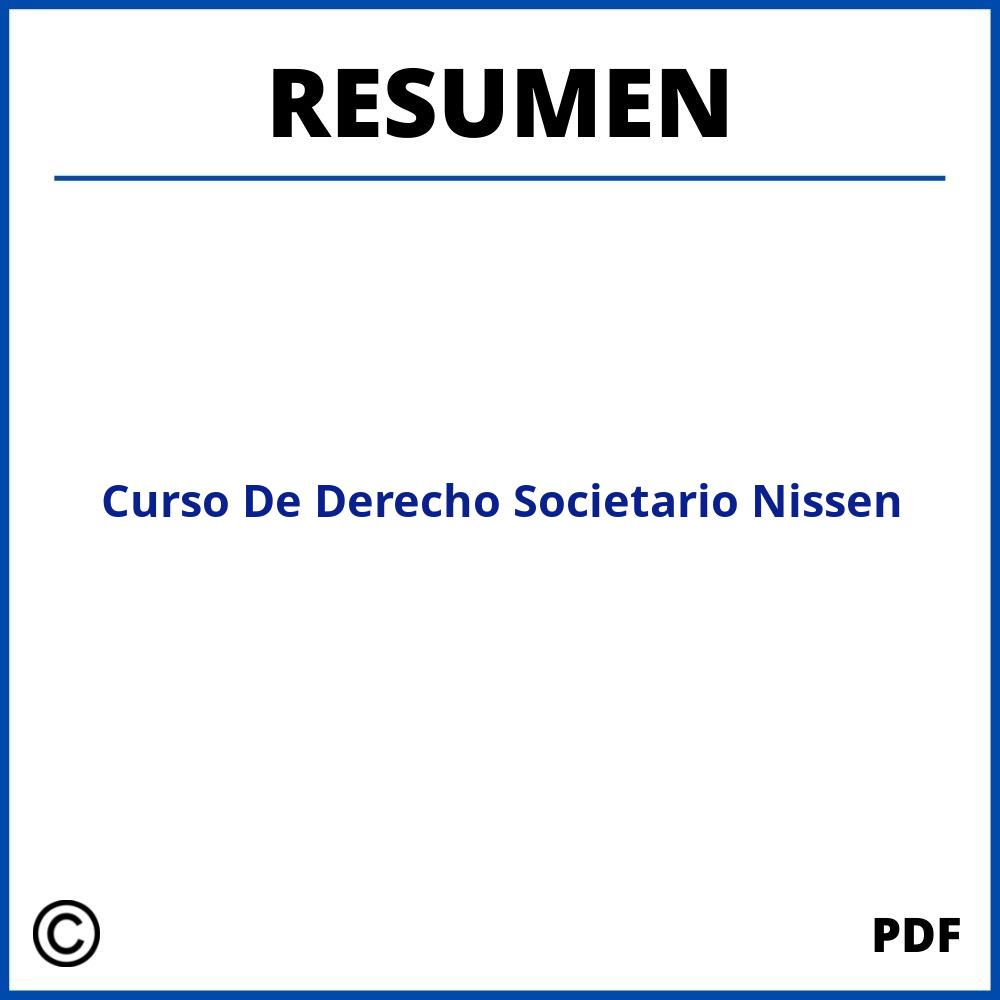 Curso De Derecho Societario Nissen Resumen