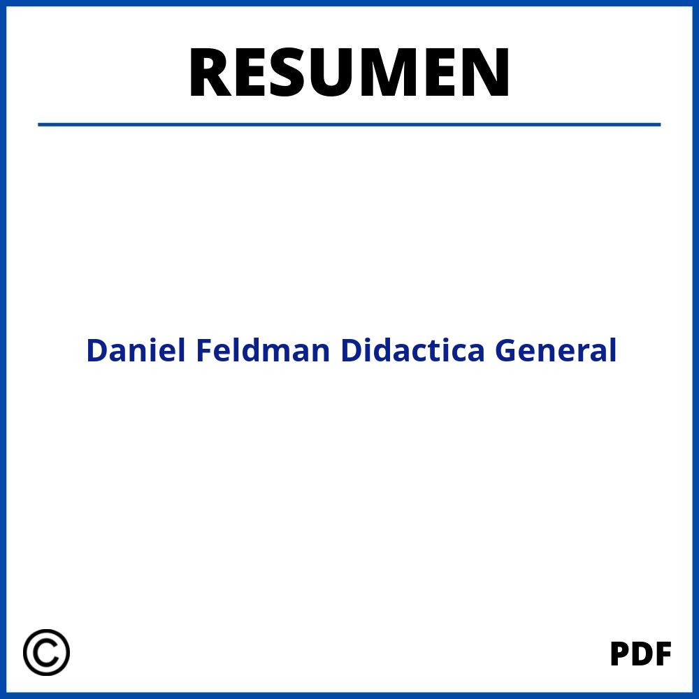 Daniel Feldman Didactica General Resumen