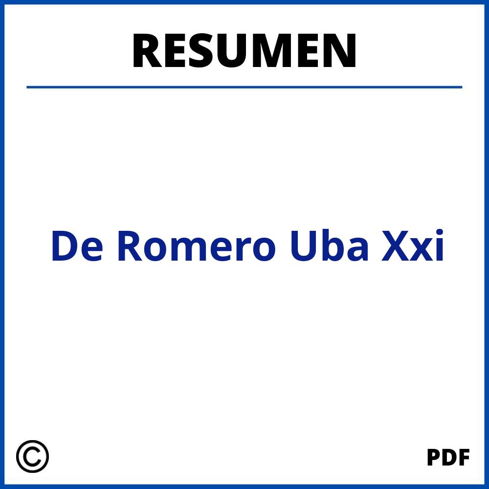Resumen Del Libro De Romero Uba Xxi