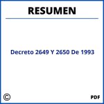 Decreto 2649 Y 2650 De 1993 Resumen
