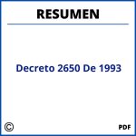Decreto 2650 De 1993 Resumen