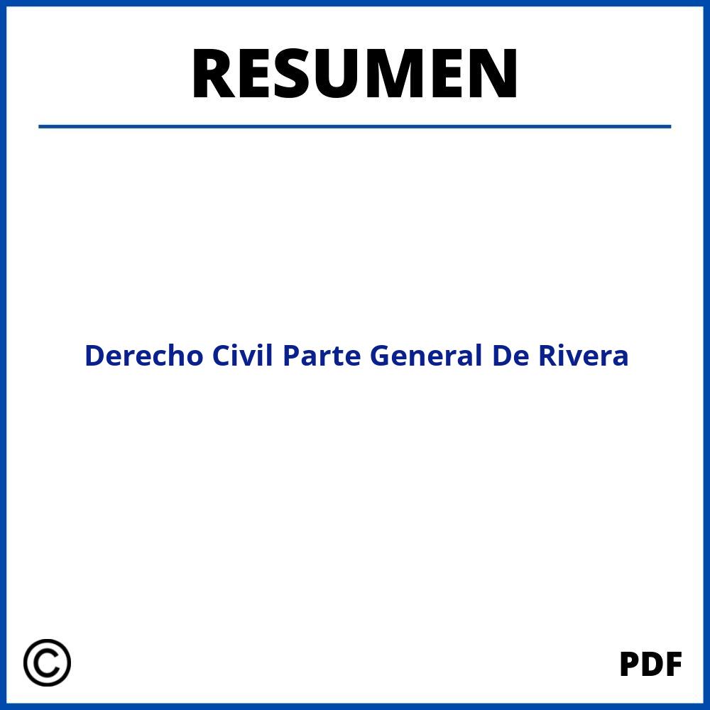 Resumen De Derecho Civil Parte General De Rivera