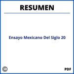 Resumen Del Ensayo Mexicano Del Siglo 20