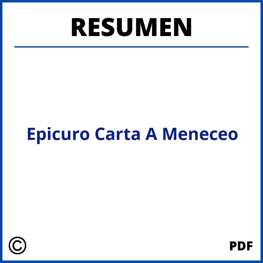 Epicuro Carta A Meneceo Resumen