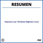 Esquema Resumen Ley 7 85 Bases Régimen Local