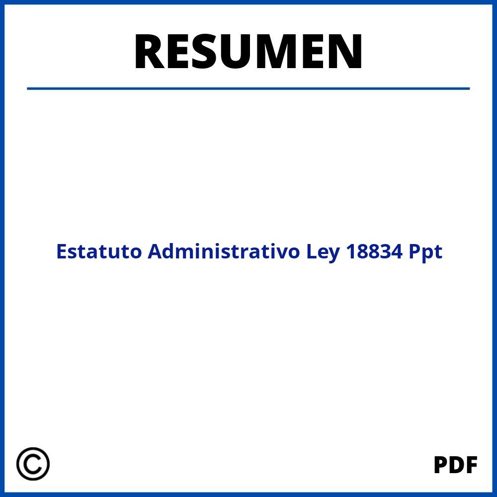 Resumen Estatuto Administrativo Ley 18834 Ppt