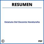 Resumen Del Estatuto Del Docente Hondureño