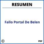 Fallo Portal De Belen Resumen