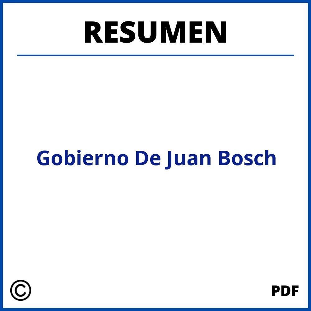 Gobierno De Juan Bosch Resumen