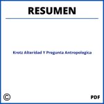 Krotz Alteridad Y Pregunta Antropologica Resumen
