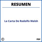Resumen De La Carta De Rodolfo Walsh