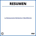 La Restauracion Borbonica 2 Bachillerato Resumen