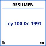 Ley 100 De 1993 Resumen