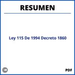 Ley 115 De 1994 Decreto 1860 Resumen