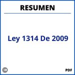 Ley 1314 De 2009 Resumen