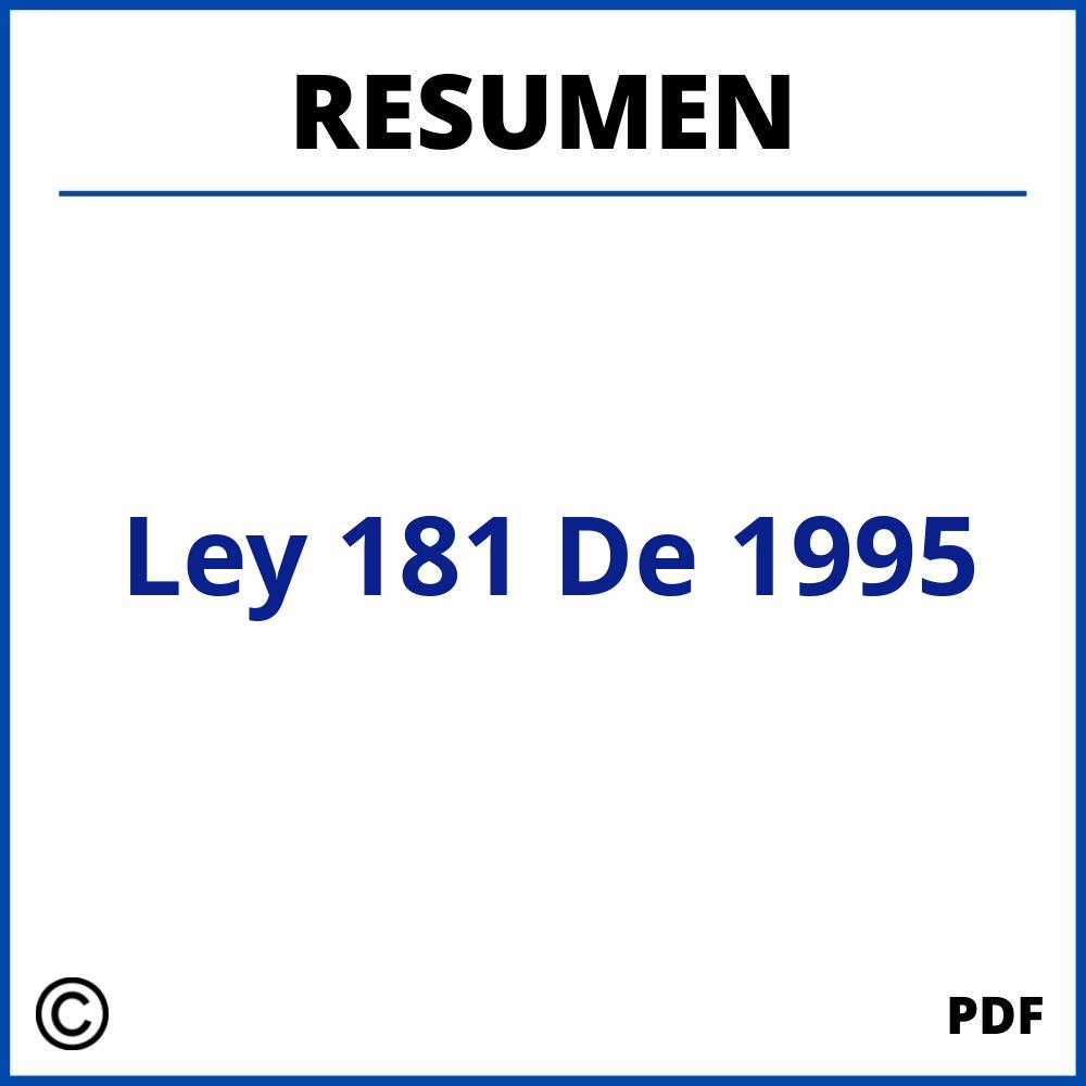 Ley 181 De 1995 Resumen
