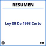 Ley 80 De 1993 Resumen Corto