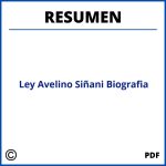 Resumen Ley Avelino Siñani Biografia