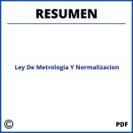 Ley De Metrologia Y Normalizacion Resumen