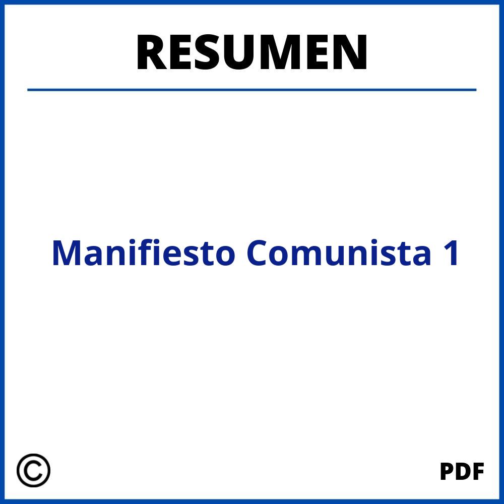 Manifiesto Comunista Resumen Capitulo 1