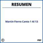 Resumen Del Martín Fierro Canto 1 Al 13