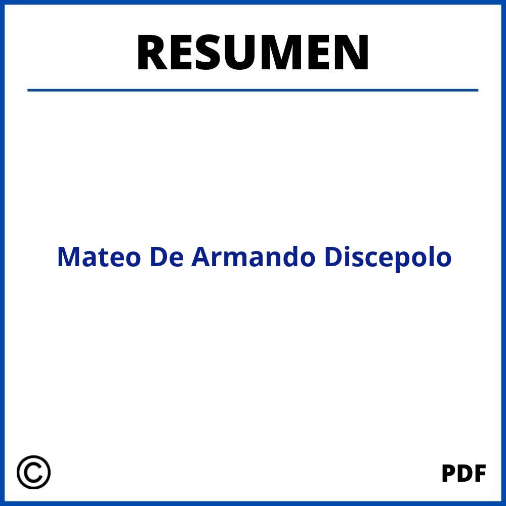 Mateo De Armando Discepolo Resumen
