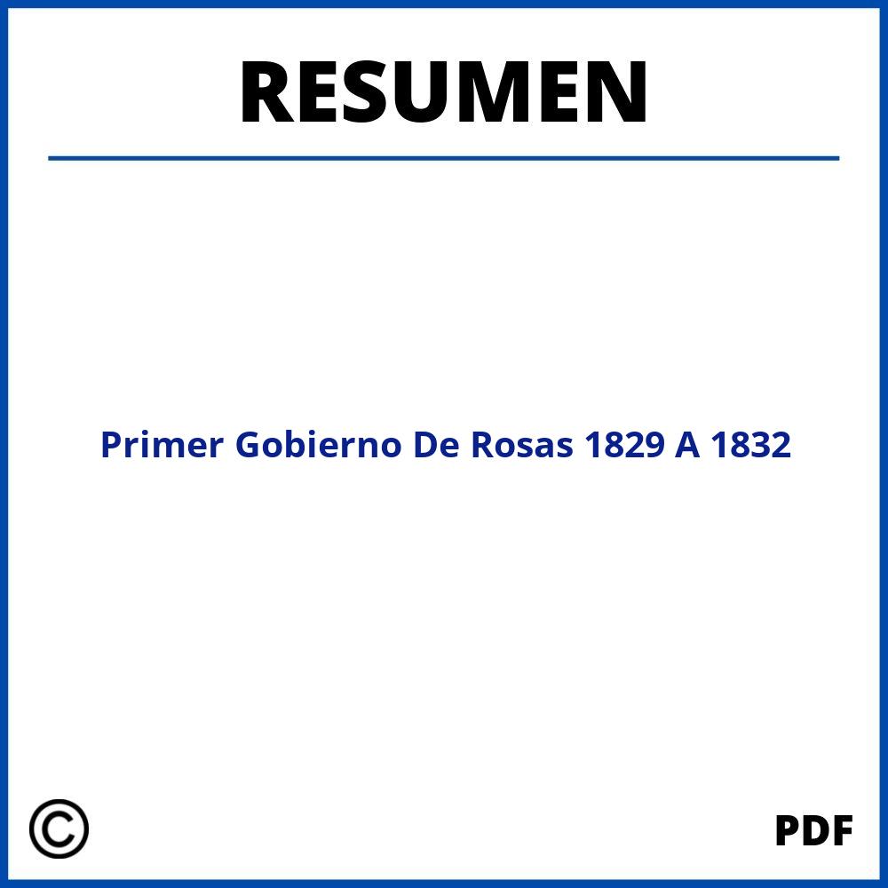 Primer Gobierno De Rosas 1829 A 1832 Resumen
