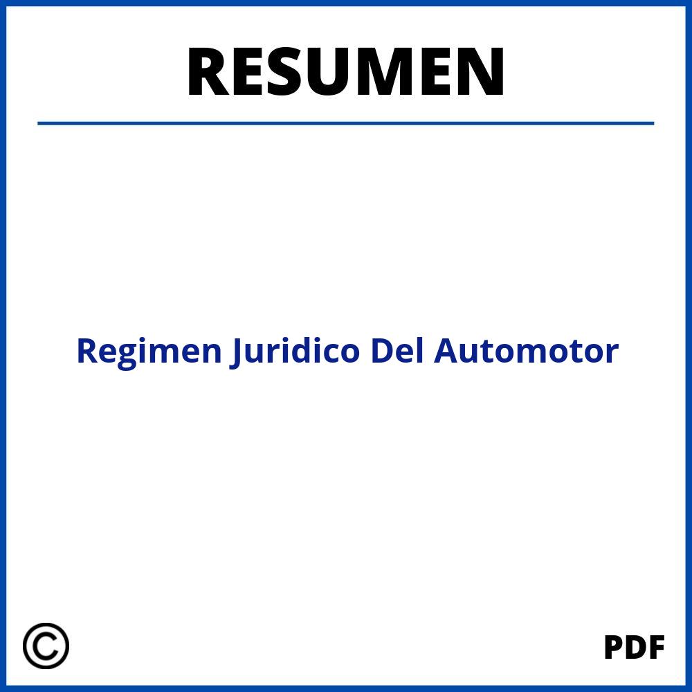 Regimen Juridico Del Automotor Resumen
