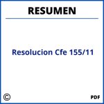 Resolucion Cfe 155/11 Resumen