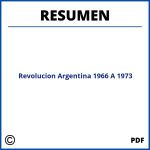 Revolucion Argentina 1966 A 1973 Resumen
