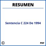 Sentencia C 224 De 1994 Resumen